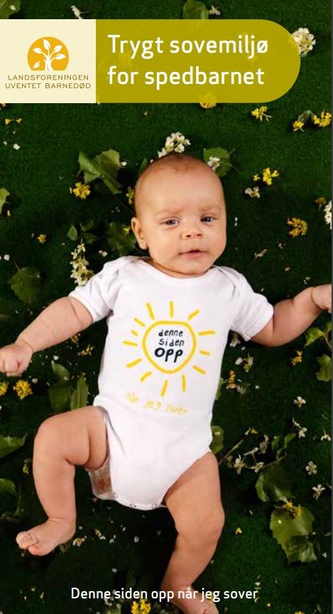 Informasjonsbrosjyre om trygt sovemiljø for spedbarnet