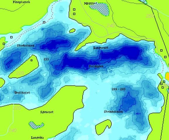 Dybdekart over Foldsjøen