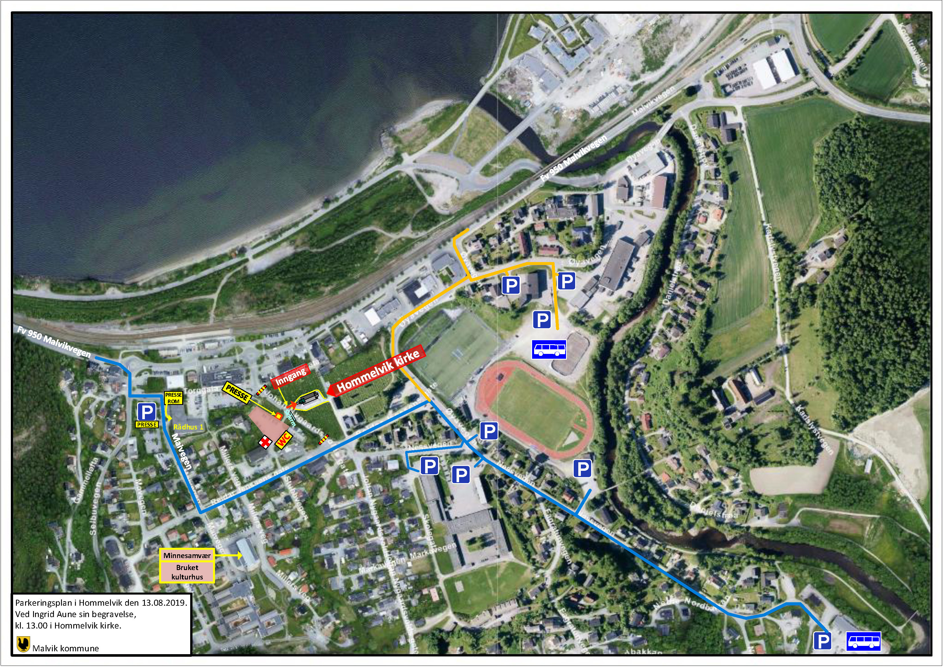parkering i forbindelse med begravelsen