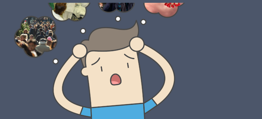 Har du behov for hjelp? Illustrasjonsbilde av mann med tenkeboble