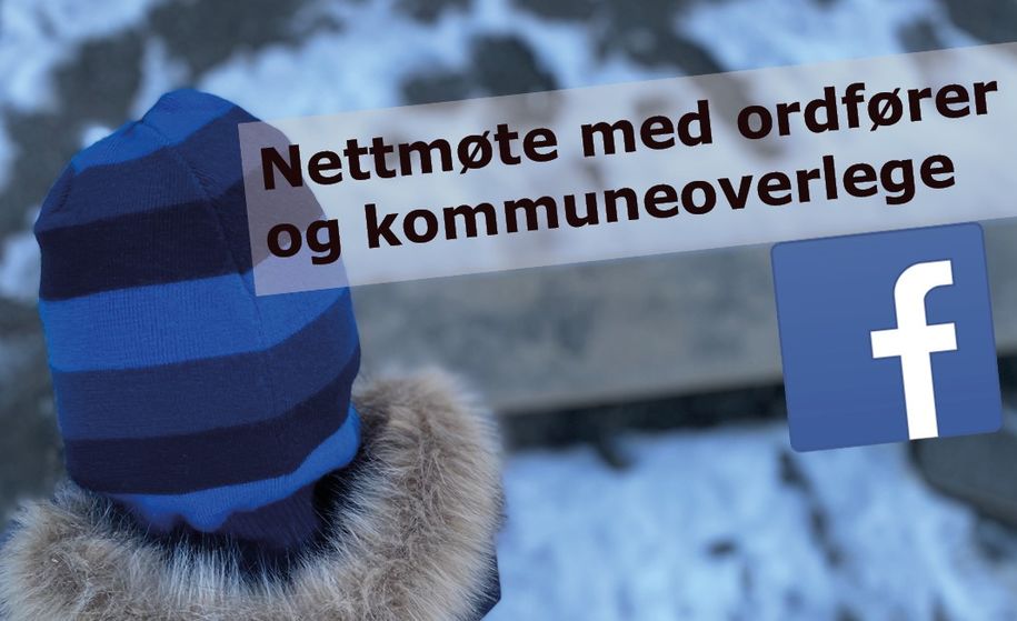 Bilde av barn på lekeplass med påskriften "Nettmøte med ordfører og kommuneoverlege"