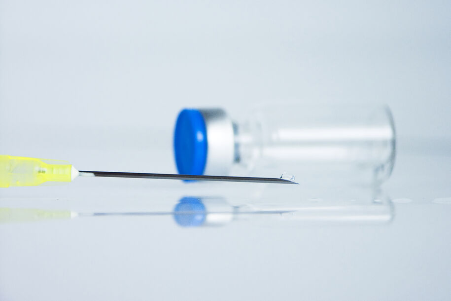 syringe on white background